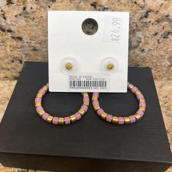 Madewell Pink & Gold Earrings - Picture 3 of 3